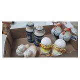 FLAT WITH (4) SETS OF SALT & PEPPER SHAKERS
