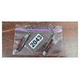 (2) HANDMADE FOLDING KNIFE KEYCHAINS