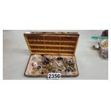 JEWELRY BOX FULL OF MOSTLY MENS JEWELRY