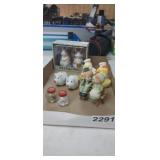 FLAT WITH (5) SETS OF SALT & PEPPER SHAKERS