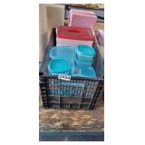 CRATE FULL OF PLASTIC FOOD SAVERS