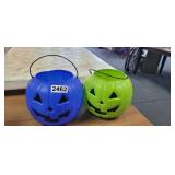 2 HALLOWEEN PUMPKIN TREAT BUCKETS