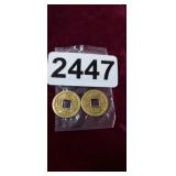 (2) CHINESE CASH COINS