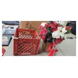 MILK CRATE AND CHRISTMAS POINSETTIA