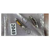 (2) HANDMADE FOLDING KNIFE KEYCHAINS