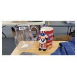 PITCHER AND  FITZ & FLOYD PATRIOTIC MUG