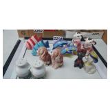 FLAT WITH (6) SETS OF SALT & PEPPER SHAKERS