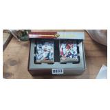 BOX WITH FOOTBALL CARDS, 1 SIGNED