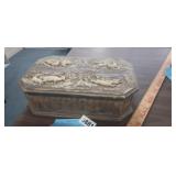 CARVED STONE BOX WITH LID