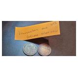 (2) VENEZULAN "1 BOLIVAR" 83% SILVER COINS