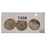 (3) 10% SILVER UN PESOS