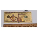 GOLD FOIL SHAQ AND BRYANT NOVELTY BANK NOTE