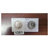 (2) 1968-D 40% SILVER KENNEDY HALVES