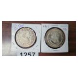 1963 AND 1965 10% SILVER UN PESOS