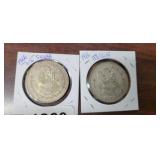 (2) 1966 10% SILVER UN PESOS