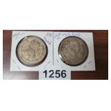 1961 AND 1962 10% SILVER UN PESOS