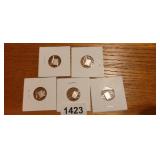 (5) 1 GRAM .999 SILVER BARS