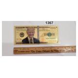 GOLD FOIL TRUMP NOVELTY BANK NOTE