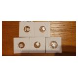 (5) 1 GRAM .999 SILVER BARS