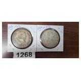 1962 AND 1966 10% SILVER UN PESOS