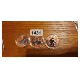 (3) COPPER COINS *LOCH NESS, KRAKEN, BIGFOOT