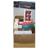 BOX FULL OF CHRISTMAS ORNAMENTS