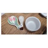 (2) SPOON REST, BOWL LOT