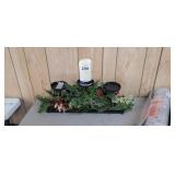 MANTLE CENTERPIECE/ CANDLE HOLDERS