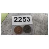 1891 AND 1900 INDIAN HEAD CENTS