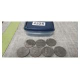 (7) 1970s EISENHOWER DOLLARS *2 HOLED