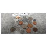 BAG OF FOREIGN COINS