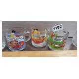 (3) JIM DAVIS GARFIELD GLASS CUPS