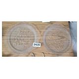 (2) VINTAGE JEANNETTE GLASS IRIS & HERRINGBONE SNA