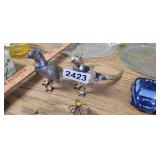 ANTIQUE SET OF METAL PHEASANT SALT & PEPPER SHAKER