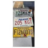 (3) ARKANSAS LICENSE PLATES