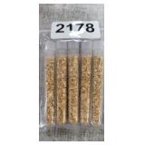 5 VIALS OF GOLD FLAKE