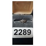 STERLING SILVER HEART RING, SIZE 6