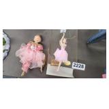 2 BALLERINA ORNAMENTS