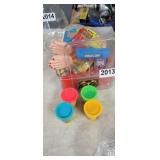 LOT OF TOYS *PLAYDOH, CORNHOLE, SLINKY, SOCK EM BO