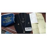 STERLING SILVER, NECKLACE, EARRINGS, RING SET