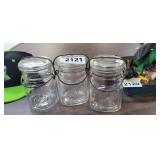 (3) WIRE LID BALL JARS