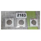 (3) BUFFALO NICKELS