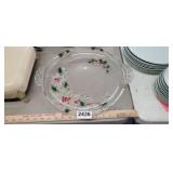 GLASS CHRISTMAS IVY PLATTER