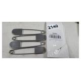 4 JUMBO SAFETY PINS *FOR REAL BIG BABIES, LOL