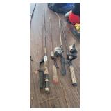 5 HALF ROD FISHING POLES *SHAKESPEARE, ZEBCO