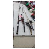 4 FISHING POLES *MASTER, ZEBCO, QUANTUM
