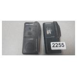 (2) MINI TAPE RECORDERS (BACK COVER IS MISSING)