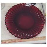 RUBY RED GLASS SERVING PLATTER