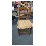 WOOD LADDERBACK CHAIR WITH CUSHION