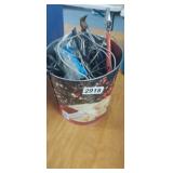 BUCKET FULL OF CORDS, SOME TOOLS